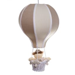 Lustre Balão G Bege Com Boneco Quarto Bebê Infantil