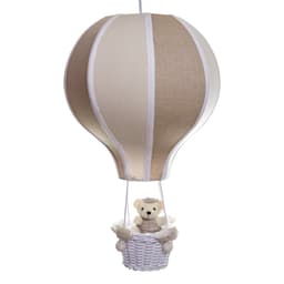 Lustre Balão G Bege Com Ursinho Quarto Bebê Infantil