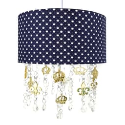 Lustre Tubular Cristais Coroas Douradas Quarto Bebê Infantil Menino