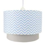 Lustre Tubular Duplo Chevron Azul Quarto Bebê Infantil Menino