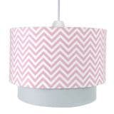 Lustre Tubular Duplo Chevron Rosa Quarto Bebê Infantil Menina