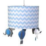 Lustre Tubular Elefante Azul Quarto Bebê Infantil Menino