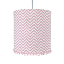 Lustre Tubular Pompom Chevron Rosa Quarto Bebê Infantil Menina
