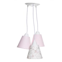 Pendente Com 3 Cúpulas Rosa Quarto Bebê Infantil Menina