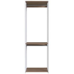 Closet Modulado 57x45x183cm com 3 Prateleiras e 2 Cabideiros ProDecor em MDP Montana e Branco