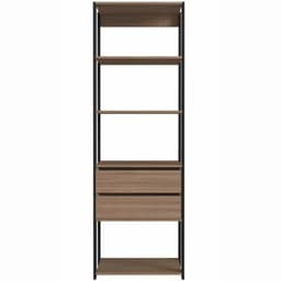 Closet Modulado 60x45x183cm com 5 Prateleiras e 2 Gavetas ProDecor em MDP Montana e Preto