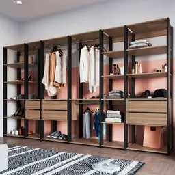 Guarda-Roupa Closet Belga 6 Gavetas Preto e Montana