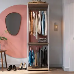 Guarda-Roupa Closet Merlin com Cabideiro Branco e Montana