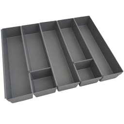 Suporte Organizador de Gavetas com 7 Peças Separador de Talheres de Encaixes Divisor Cinza