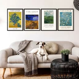 Kit 4 Quadros Artes de Van Gogh 33x24cm