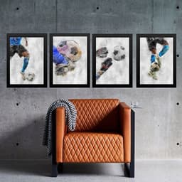 Kit 4 Quadros Decorativos Futebol 33x24cm