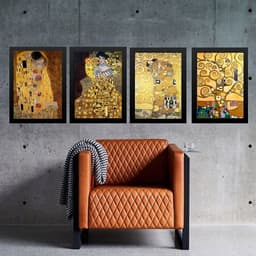 Kit 4 Quadros Obras de Gustav Klimt 45x34cm