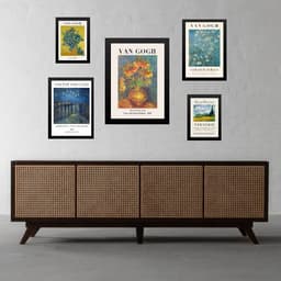 Kit 5 Quadros Obras De Van Gogh - com vidro