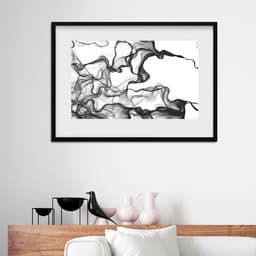 Quadro Abstrato Emaranhado Cinza - 60x48cm