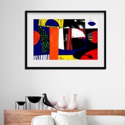 Quadro Abstrato Horizontal Cores Intensas - 60x48cm