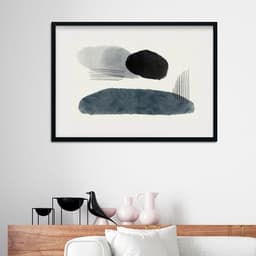 Quadro Abstrato Minimalista Acinzentado - 60x48cm