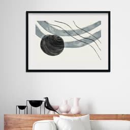 Quadro Abstrato Minimalista Cinza - 60x48cm