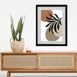 Quadro Abstrato Orgânico Folhagem - 60x48cm