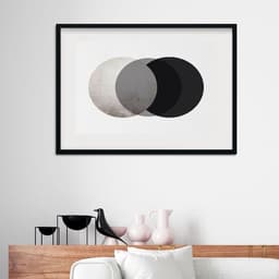 Quadro Abstrato Sobreposição Cinza com Preto - 60x48cm