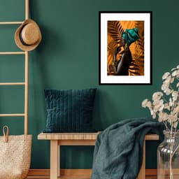 Quadro Africana Folhagens - 60x48cm