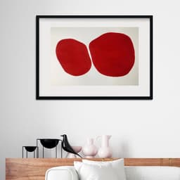 Quadro Arte Abstrata Minimalista Vermelho - 60x48cm