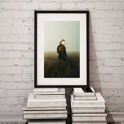 Quadro Astronauta Com Flores - 60x48cm