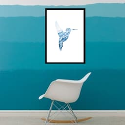 Quadro Beija Flor Mar Azul - 60x48cm