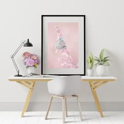 Quadro Borboleta Azul e Rosa - 60x48cm