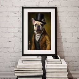 Quadro Bulldog Francês Cavalheiro - 60x48cm