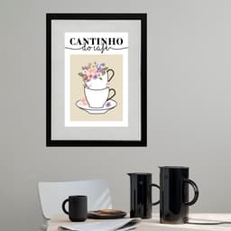 Quadro Cantinho Do Café Floral - 60x48cm
