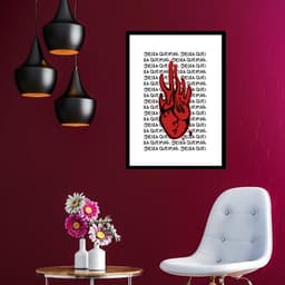 Quadro Coração Deixa Queimar - 60x48cm