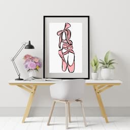 Quadro Desenho Sapatilha de Ballet - 60x48cm