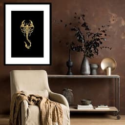 Quadro Escorpião Dourado - 60x48cm