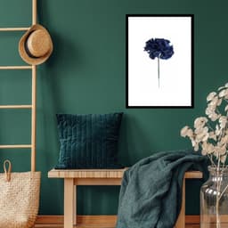 Quadro Flor Minimalista Azul - 60x48cm