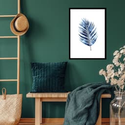 Quadro Folha Palmeira Azul - 60x48cm