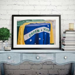 Quadro Fotografia Bandeira Do Brasil - 60x48cm