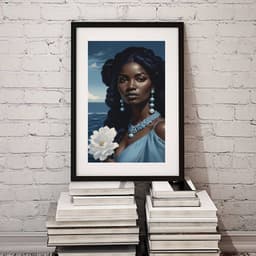 Quadro Fotografia Iemanjá Negra - 60x48cm