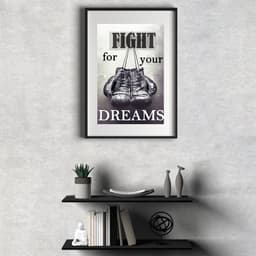 Quadro Frase Motivacional Boxe - 60x48cm