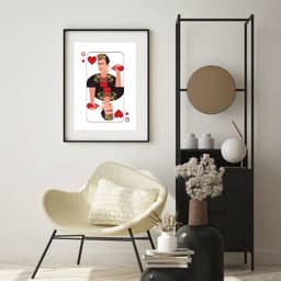 Quadro Frida Kahlo Carta Baralho - 60x48cm