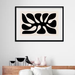 Quadro Horizontal Preto e Bege - 60x48cm