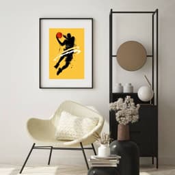 Quadro Jogador De Basquete - 60x48cm