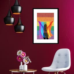 Quadro Levante a Bandeira LGBT - 60x48cm