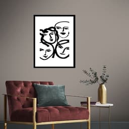 Quadro Matisse Faces Mulheres 60x48cm