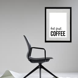 Quadro Minimalista But First Coffee - 60x48cm