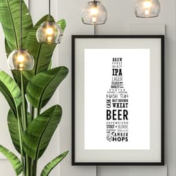 Quadro Minimalista Tipos De Cerveja - 60x48cm