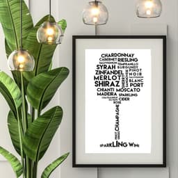 Quadro Minimalista Tipos De Vinho- 60x48cm