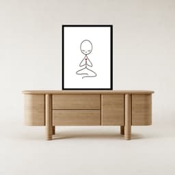 Quadro Minimalista Yoga Bonequinho - 60x48cm