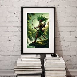 Quadro Oxóssi Guerreiro - 60x48cm