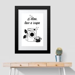 Quadro Para Lavanderia Divertido - 60x48cm