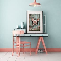 Quadro Porquinho Sorridente - 60x48cm